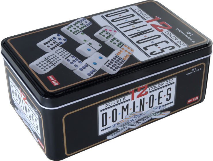 Load image into Gallery viewer, Longfield games Dominospel Dubbel 12 in Blik 91 Stenen
