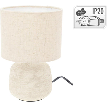 Home styling tafellamp steengoed e14 dia14x22cm creme