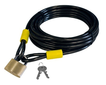 Python cable lock with 2 loops 10 meters 10mm with 50mm padlock