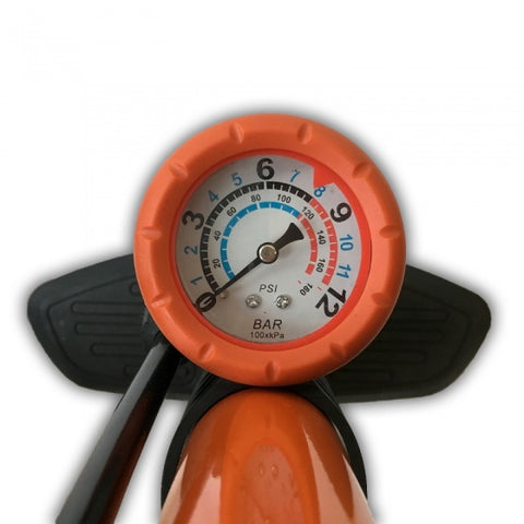 Lynx bicycle pump with manometer orange