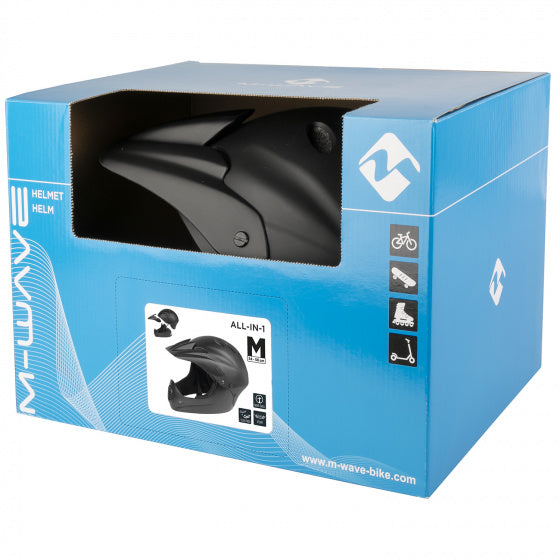 Load image into Gallery viewer, M-Wave Downhill fietshelm unisex matzwart maat 58-61 cm
