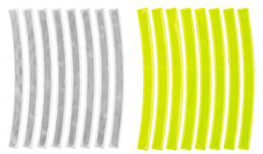 M-Wave Reflecterende Stickers Wit + Geel 16 Stuks
