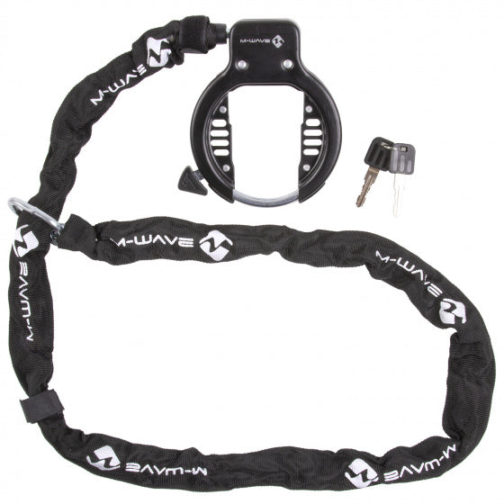 Load image into Gallery viewer, M-Wave Ringslot met insteekketting 1500 x 5,5 mm zwart
