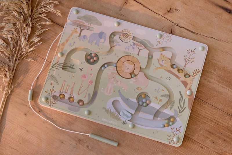 Load image into Gallery viewer, Little dutch safari friends magnetisch doolhof fsc
