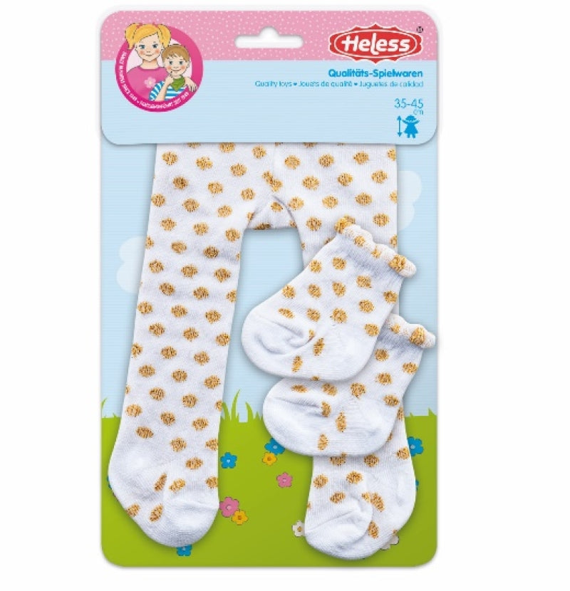 Load image into Gallery viewer, Heless maillot met sokken goud stip (28-35cm)
