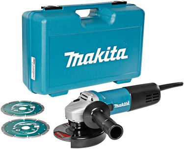 Makita 9558hnrgk2 haakse slijper | 125mm 840w | + 2 diamantschijven - 9558hnrgk2