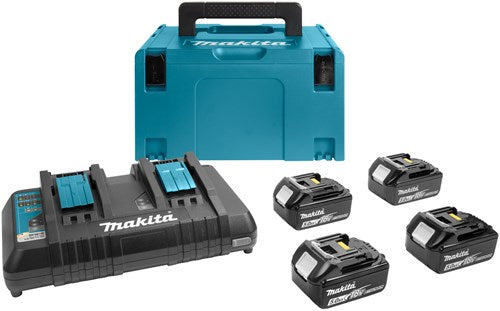 Load image into Gallery viewer, Makita accessoires 18v li-ion accu starterset 197626-8 (4x bl1850b 5.0ah) + duolader dc18rd in mbox - 197626-8
