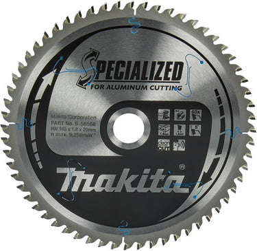 Makita accessoires makita afkortzaagblad voor aluminium | specialized | ø 165mm asgat 20mm 60t - b-56568