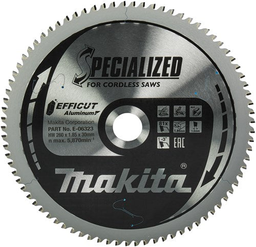 Load image into Gallery viewer, Makita accessoires afkortzaagblad aluminium 260x30x1,85 81t -3g - e-06323
