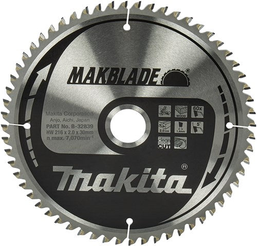Load image into Gallery viewer, Makita accessoires afkortzaagblad | hout | 216x30x2,1 60t - b-32839
