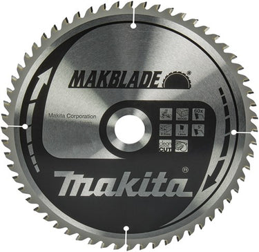 Makita accessoires makita afkortzaagblad voor hout | makblade | ø 260mm asgat 30mm 60t - b-32801