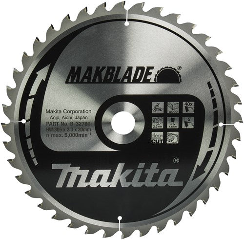Makita accessoires afkortzaagblad | hout | 305x30x2,3 40t 5g - b-32786
