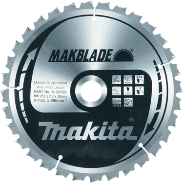Makita accessoires afkortzaagblad hout | makblade 255x30x2,3 32t 5g - b-32720 b-32720