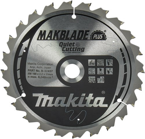 Load image into Gallery viewer, Makita accessoires afkortzaagblad | hout | q c 190x20x2,2 24t 5g - b-32437

