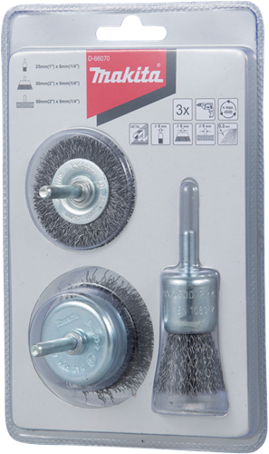 Load image into Gallery viewer, Makita accessoires borstelset 3-delig - d-66070
