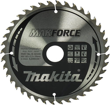 Makita accessoires cirkelzaagblad | hout | 190x30x2,2 40t 20g - b-32340