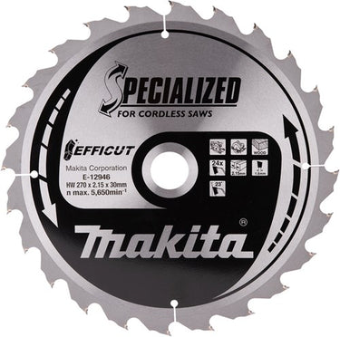 Makita accessoires makita cirkelzaagblad voor hout | ø 270mm asgat 30mm 24t - e-12930