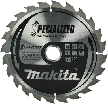 Makita accessoires cirkelzaagblad hout | efficut 235x30x2,2 24t 20g - e-01915 - e-01915