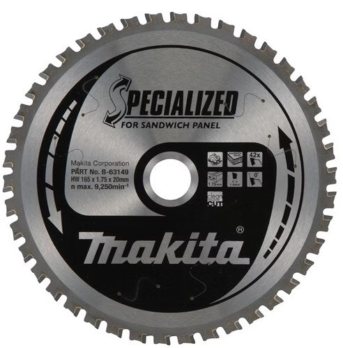 Load image into Gallery viewer, Makita accessoires makita cirkelzaagblad voor sandwichpaneel | specialized | ø 165mm asgat 20mm 42t - b-63149
