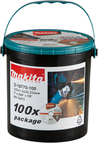 Makita accessoires doorslijpschijf rvs 125x22,23x1,2mm, 100 stuks - d-18770-100