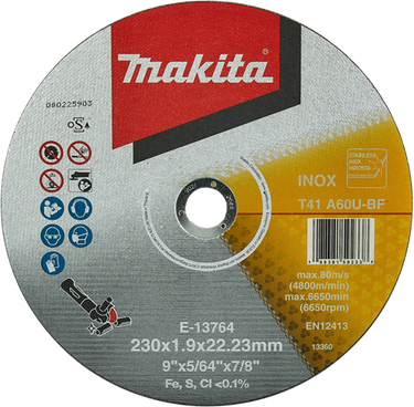 Makita accessoires doorslijpschijf rvs 230 mm - e-13764 e-13764