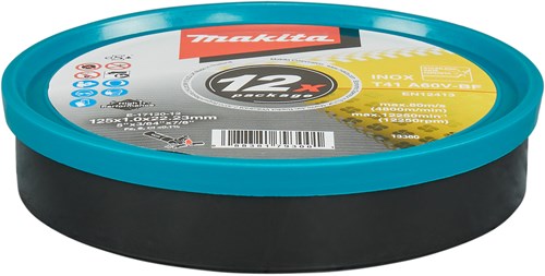 Makita accessoires doorslijpschijf rvs a60v 125x22,23x1,0mm - e-17120-12
