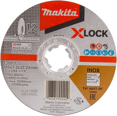 Makita accessoires e-00418 | doorslijpschijf | x-lock | 125x1,2x22,23mm | rvs | 10 stuks - e-00418