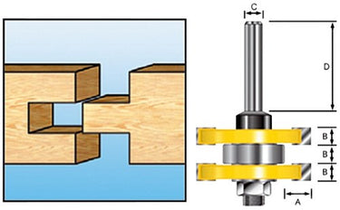 Makita accessoires makita d-12011 freesbit groef veerfrees + lager s 8mm 9,5x6,35mm