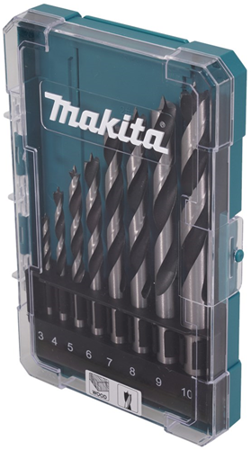 Makita accessoires makita d-77257 houtborenset ø 3-10mm in cassette - 8-delig