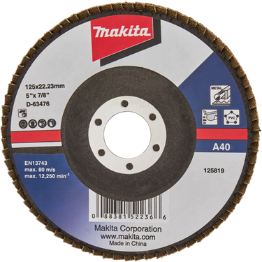 Makita accessoires lamellenschuurschijf 125mm a40 - d-63476 - d-63476