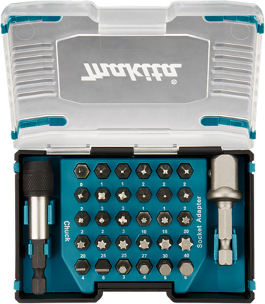 Makita accessoires makita d-65084 schroefbitset 32-delig - bitset - bithouder - krachtdop adapter - d-65084