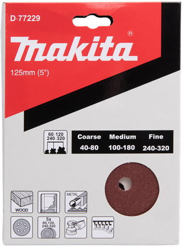 Load image into Gallery viewer, Makita accessoires schuurschijf 125mm red velcro - d-77229 - d-77229

