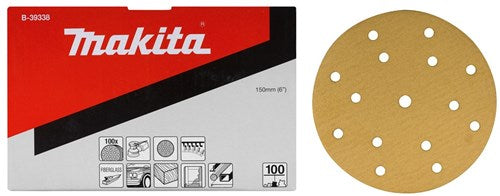 Makita accessoires makita b-39344 schuurschijf 150mm k120 yellow velcro