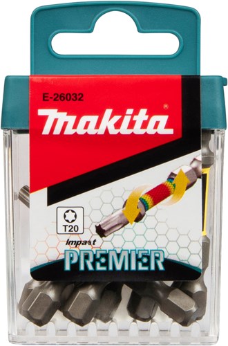 Load image into Gallery viewer, Makita accessoires slagschroefbits t20x50mm | impact premier | 10 stuks - e-26032
