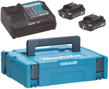 Makita 197658-5 | cxt startset 12v max in mbox1 (2x 2.0ah bl1021b accu + dc10sb lader) - 197658-5