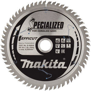 Makita accessoires makita cirkelzaagblad voor hout | efficut | ø 165mm asgat 20mm 60t - b-69864