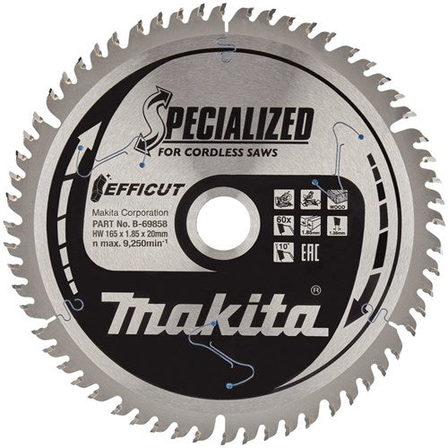 Makita accessoires zaagb efficut 165x20x1,85 60t - b-69858 - b-69858