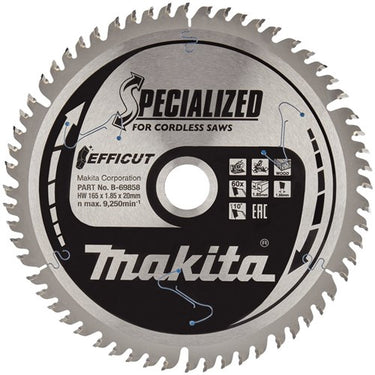 Makita accessoires makita cirkelzaagblad voor hout | efficut | ø 165mm asgat 20mm 60t - b-69864