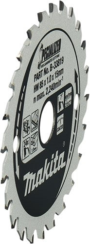 Makita accessoires makita cirkelzaagblad voor laminaat | specialized: gemelamineerd | ø 85mm asgat 15mm 24t - b-33819