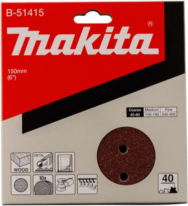 Makita accessoires makita b-51415 schuurschijf 150mm k40 red velcro