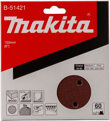 Makita accessoires makita b-51421 schuurschijf 150mm k60 red velcro