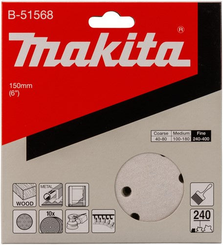 Load image into Gallery viewer, Makita accessoires schuurschijf k240 150mm - b-51568 - b-51568
