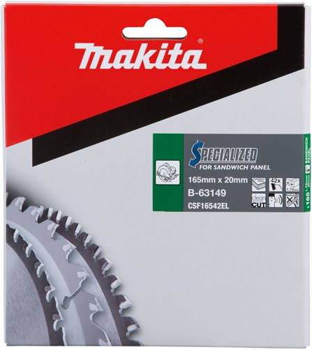 Load image into Gallery viewer, Makita accessoires makita cirkelzaagblad voor sandwichpaneel | specialized | ø 165mm asgat 20mm 42t - b-63149
