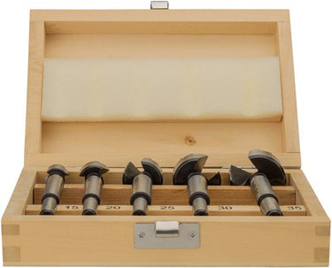 Makita accessoires makita d-47363 5-delige scharniergat boorset in houten cassette - 15-35mm