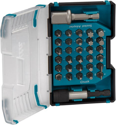 Makita accessoires makita d-65084 schroefbitset 32-delig - bitset - bithouder - krachtdop adapter - d-65084