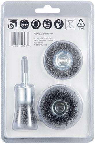 Makita accessoires borstelset 3-delig - d-66070