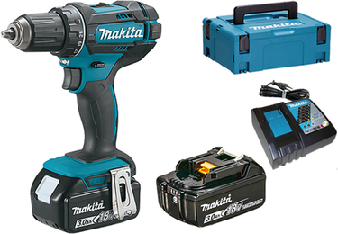 Makita ddf482rfj 18v boor- schroefmachine 3,0 ah accu (2 st), snellader, mbox