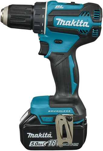 Makita ddf485rtj 18v boor- en schroefmachine brushless 5,0 ah accu (2 st), snellader, mbox