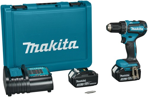 Load image into Gallery viewer, Makita ddf485sfe 18 v boor- schroefmachine brushless 3,0 ah accu (2 st), lader, in koffer
