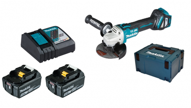 Makita dga513rtj | lxt accu haakse slijper 18v 125mm in mbox (2x 5.0ah accu + snellader) - dga513rtj
